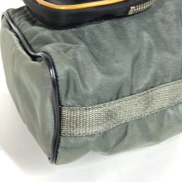 PRADA triangle logo mini bag pouch drawstring Hand Bag Gray/Black - Picture 4 of 11